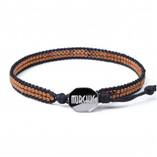 Morchic Natural Hematite Stone 2x2MM Hexagon Faceted Beads Waterproof Handwoven Wrap Bracelet with Wax String & Stainless-Steel Buckle 7-9 Inches Adjustable (Brown)
