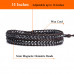 Morchic Magnetic Hematite Stone 3MM Faceted Beads Waterproof Handwoven 2 Wrap Bracelet With Wax String & Stainless-steel Buckle 14-16 Inches Adjustable (Black)