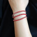 Morchic 3 Wraps Hand Woven Bracelet for Women, 3mm Stainless Steel Beads / Red Nylon Rope Waterproof Durable